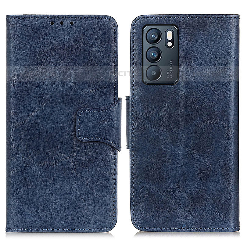 Custodia Portafoglio In Pelle Cover con Supporto M02L per Oppo Reno6 5G Blu