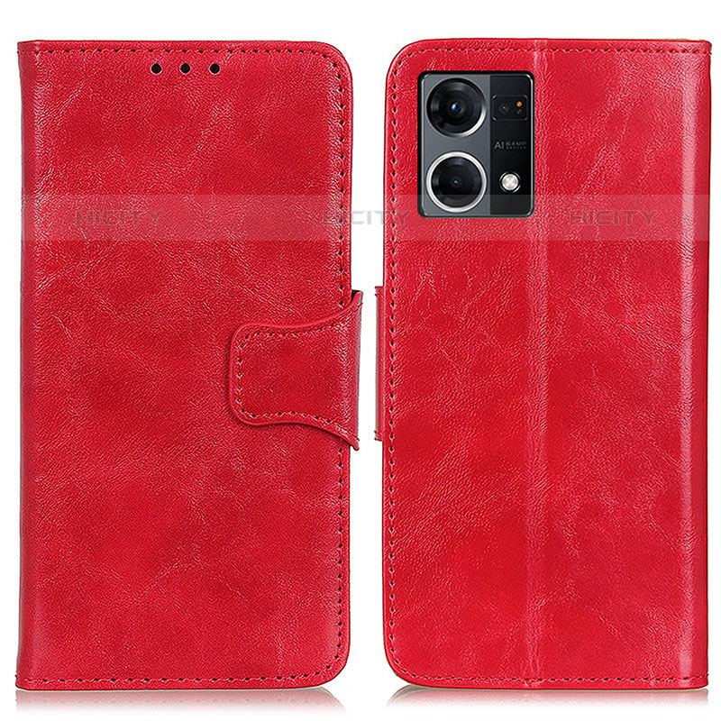 Custodia Portafoglio In Pelle Cover con Supporto M02L per Oppo Reno7 4G Rosso