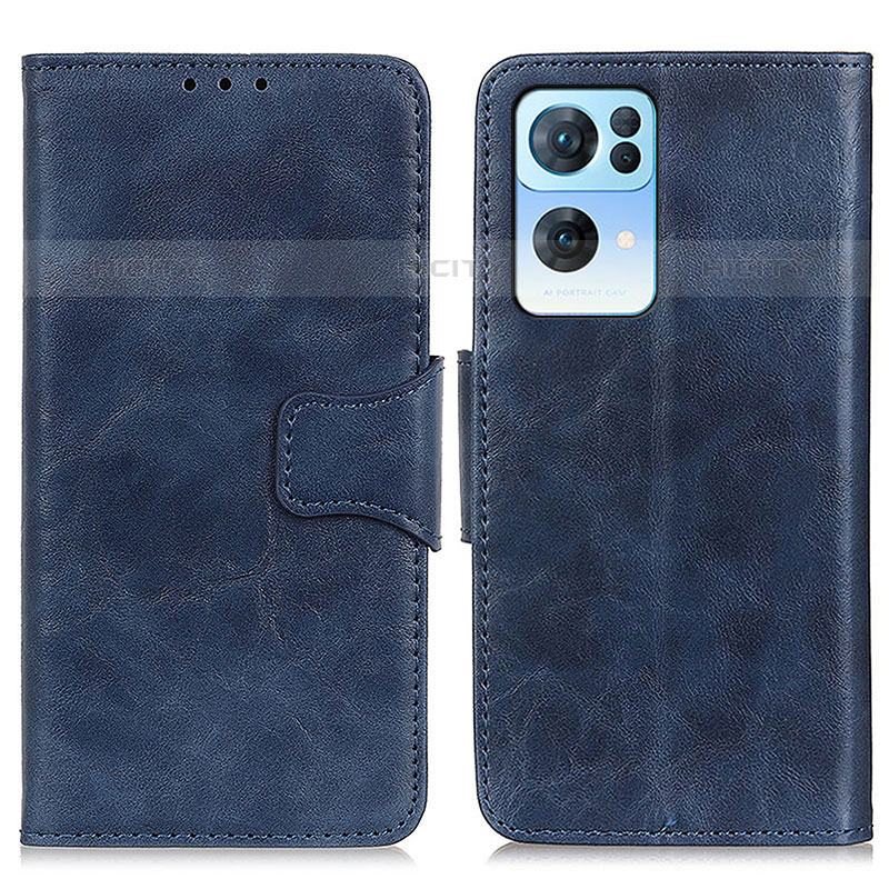 Custodia Portafoglio In Pelle Cover con Supporto M02L per Oppo Reno7 Pro 5G Blu