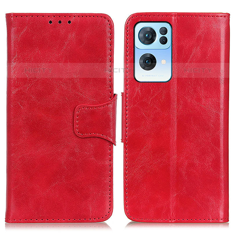 Custodia Portafoglio In Pelle Cover con Supporto M02L per Oppo Reno7 Pro 5G Rosso