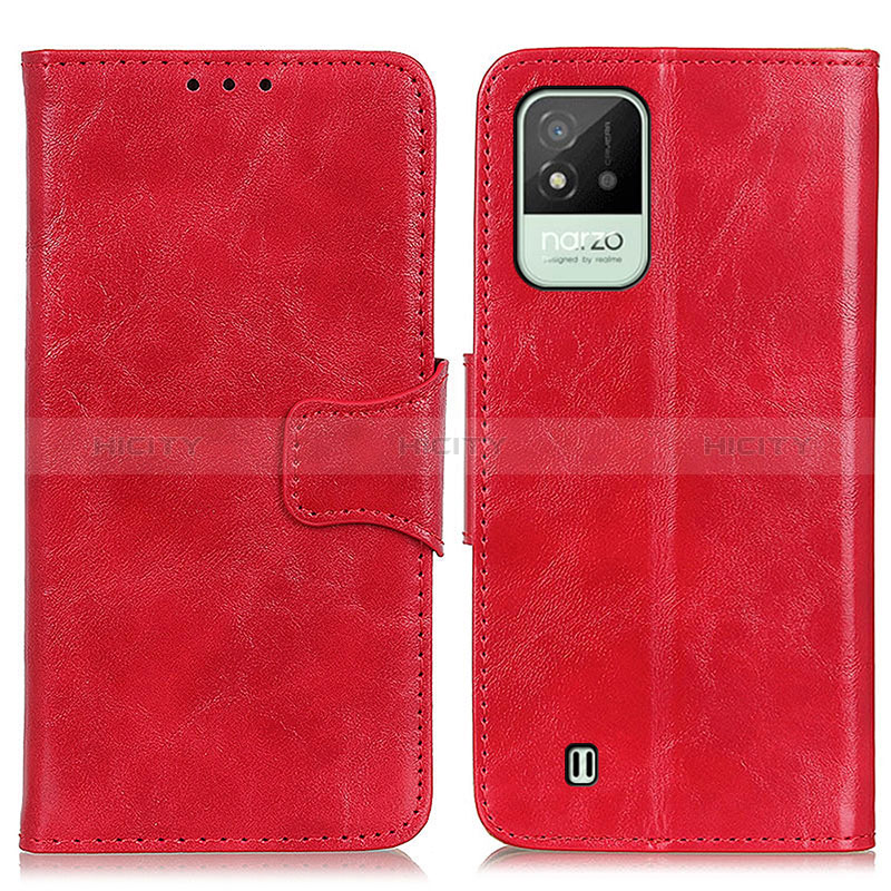 Custodia Portafoglio In Pelle Cover con Supporto M02L per Realme C20 Rosso