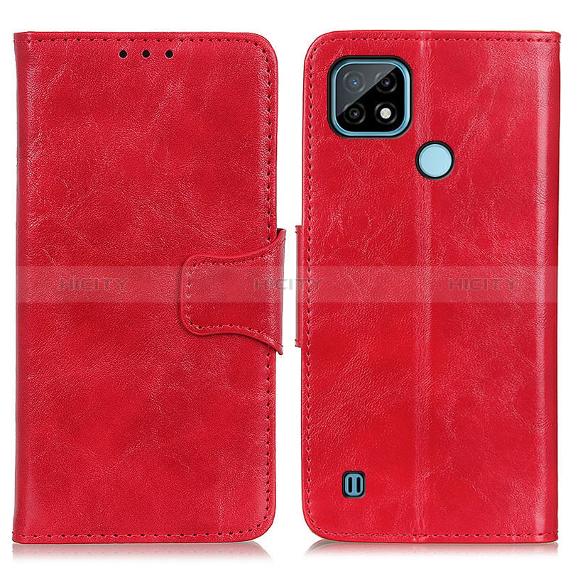 Custodia Portafoglio In Pelle Cover con Supporto M02L per Realme C21 Rosso