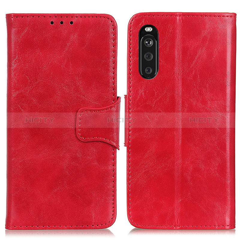 Custodia Portafoglio In Pelle Cover con Supporto M02L per Sony Xperia 10 III Rosso