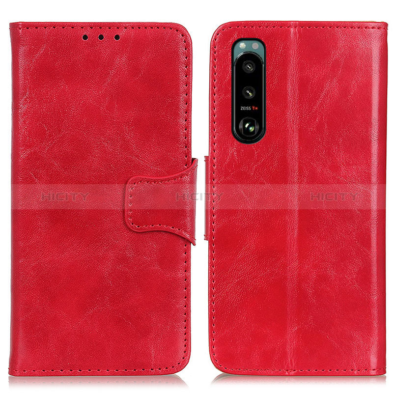 Custodia Portafoglio In Pelle Cover con Supporto M02L per Sony Xperia 5 III SO-53B Rosso