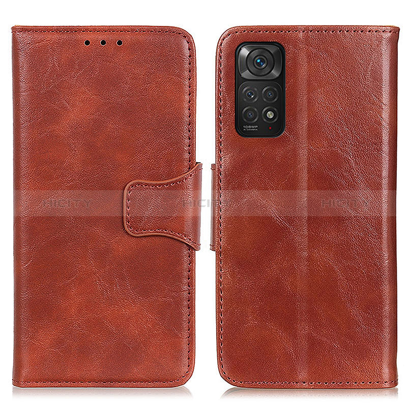 Custodia Portafoglio In Pelle Cover con Supporto M02L per Xiaomi Redmi Note 11S 4G Marrone