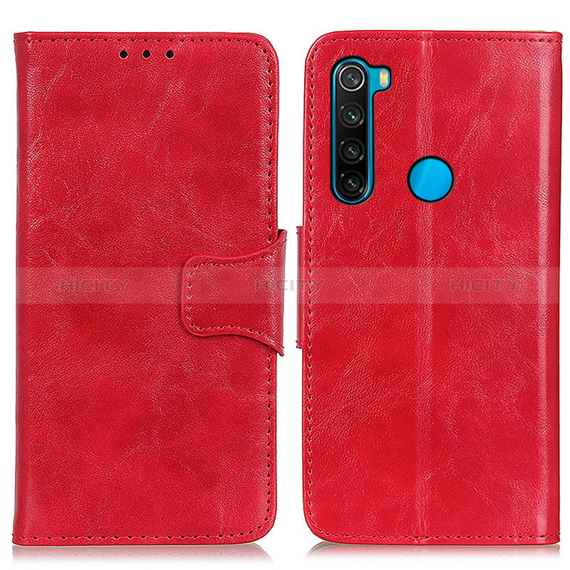 Custodia Portafoglio In Pelle Cover con Supporto M02L per Xiaomi Redmi Note 8 (2021) Rosso