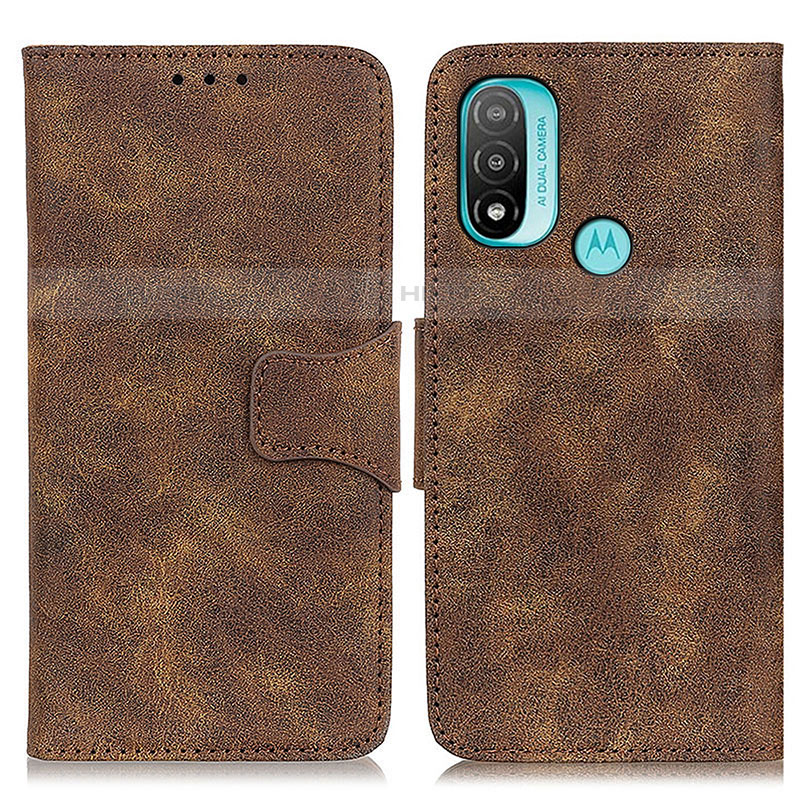 Custodia Portafoglio In Pelle Cover con Supporto M03L per Motorola Moto E30 Marrone