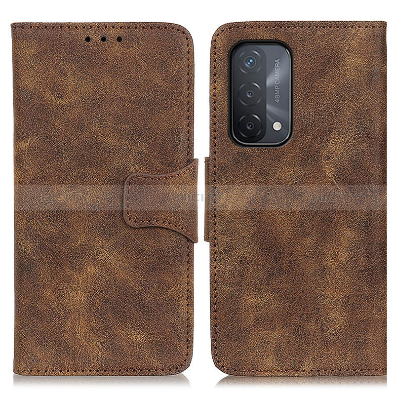 Custodia Portafoglio In Pelle Cover con Supporto M03L per Oppo A74 5G Marrone