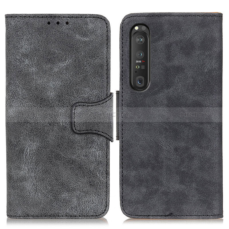 Custodia Portafoglio In Pelle Cover con Supporto M03L per Sony Xperia 1 III Nero