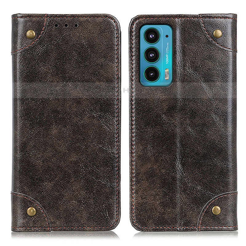 Custodia Portafoglio In Pelle Cover con Supporto M04L per Motorola Moto Edge Lite 5G Bronze