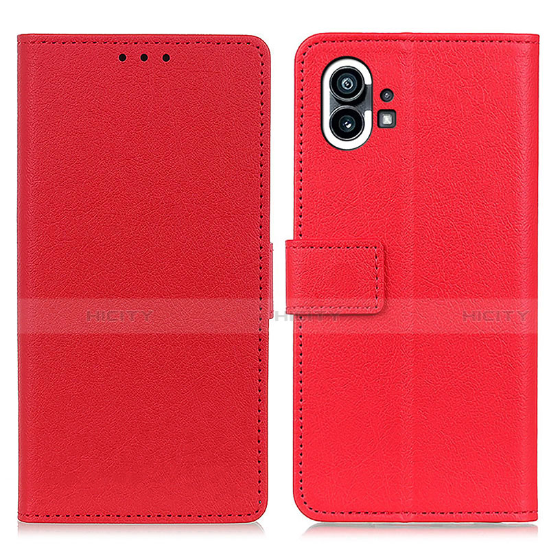 Custodia Portafoglio In Pelle Cover con Supporto M04L per Nothing Phone 1 Rosso