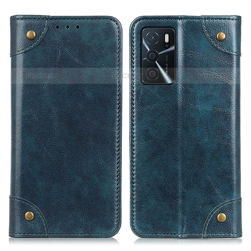 Custodia Portafoglio In Pelle Cover con Supporto M04L per Oppo A16s Blu