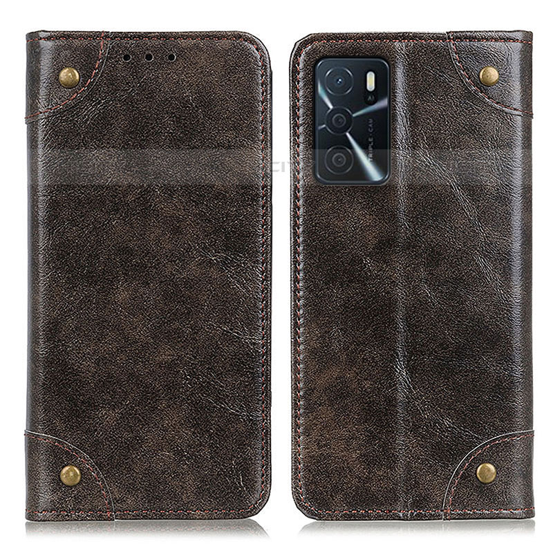 Custodia Portafoglio In Pelle Cover con Supporto M04L per Oppo A54s Marrone