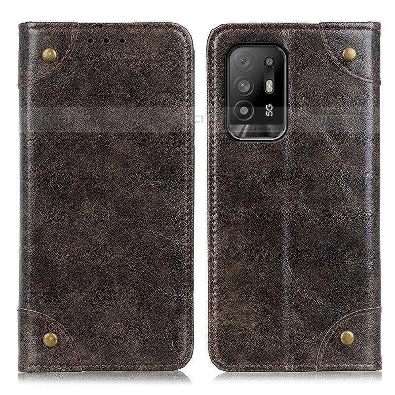 Custodia Portafoglio In Pelle Cover con Supporto M04L per Oppo A94 5G Bronze