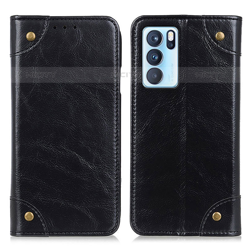 Custodia Portafoglio In Pelle Cover con Supporto M04L per Oppo Reno6 Pro 5G India Nero