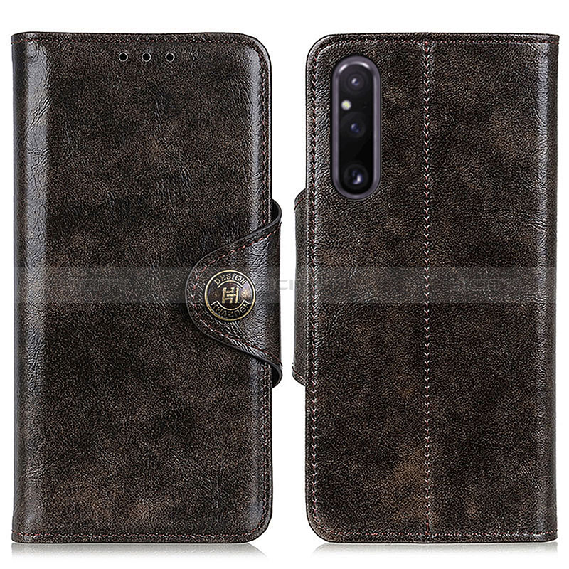 Custodia Portafoglio In Pelle Cover con Supporto M04L per Sony Xperia 1 V Bronze