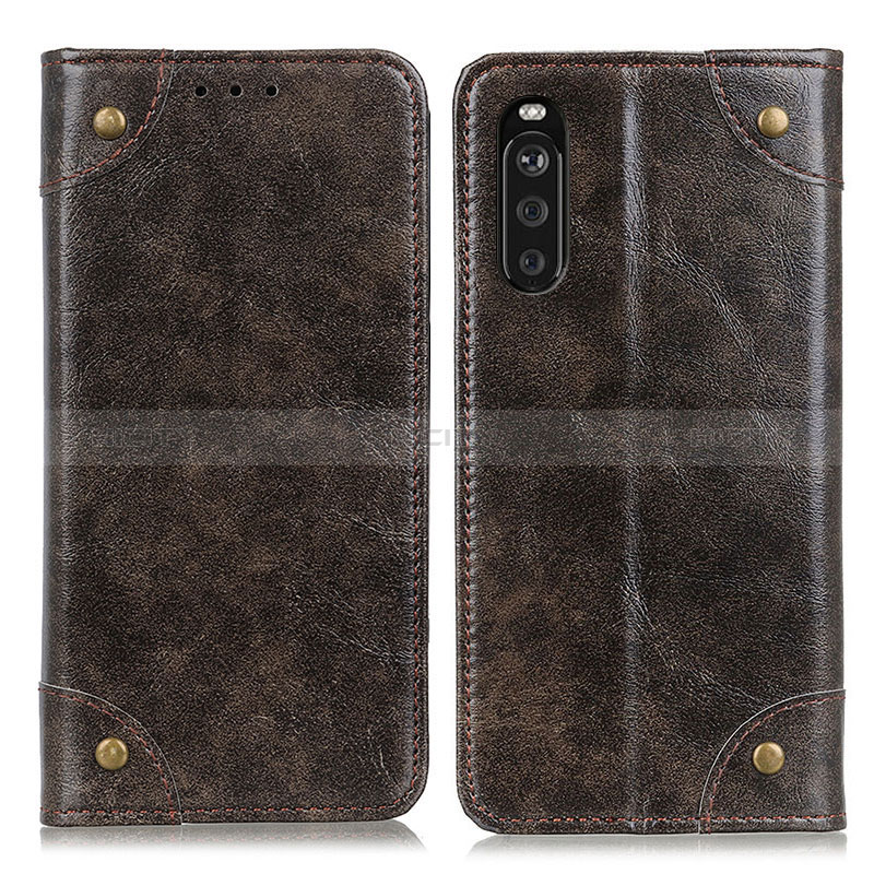 Custodia Portafoglio In Pelle Cover con Supporto M04L per Sony Xperia 10 III SO-52B Bronze