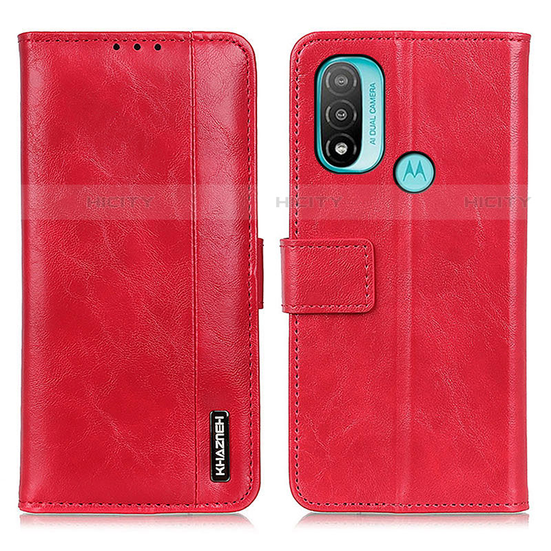 Custodia Portafoglio In Pelle Cover con Supporto M05L per Motorola Moto E30 Rosso