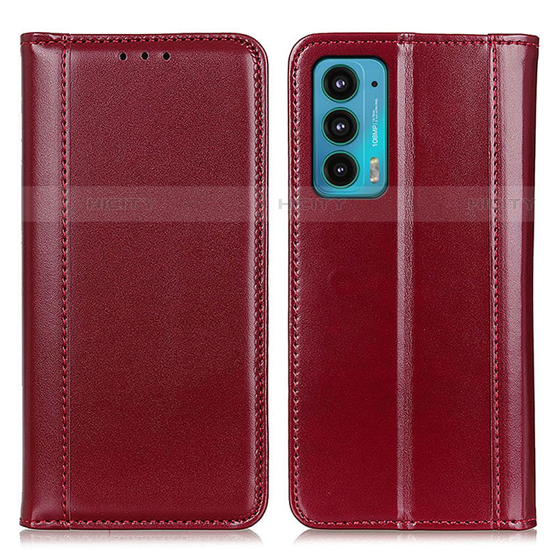 Custodia Portafoglio In Pelle Cover con Supporto M05L per Motorola Moto Edge 20 5G Rosso