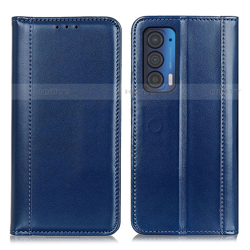 Custodia Portafoglio In Pelle Cover con Supporto M05L per Motorola Moto Edge (2021) 5G Blu