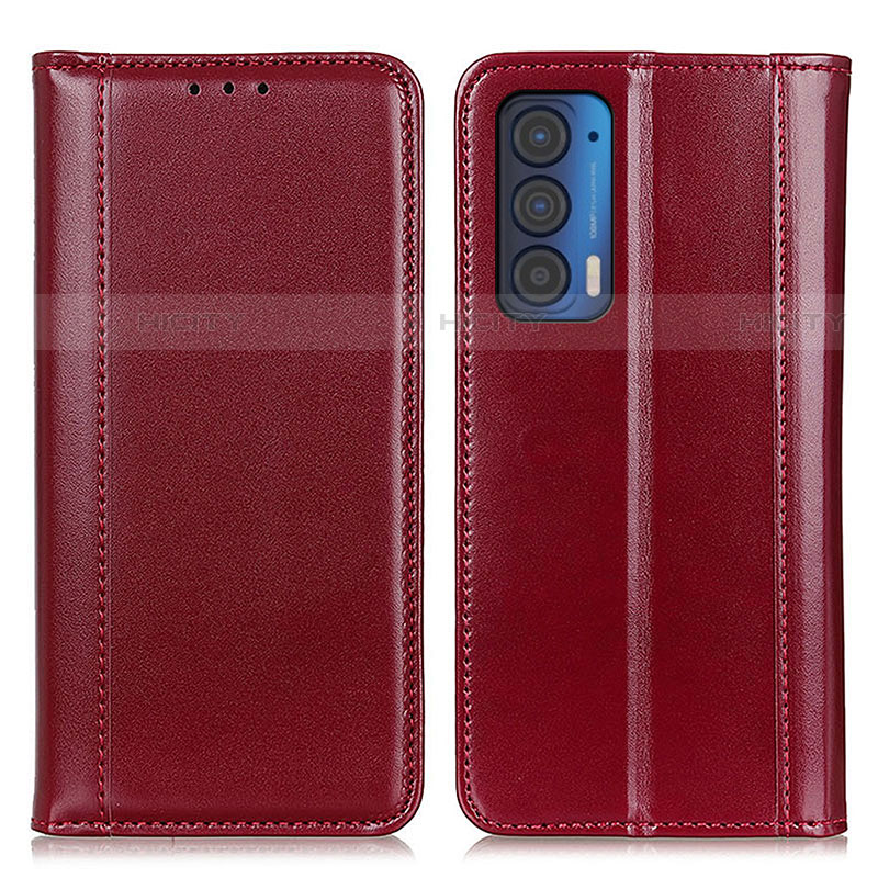 Custodia Portafoglio In Pelle Cover con Supporto M05L per Motorola Moto Edge (2021) 5G Rosso