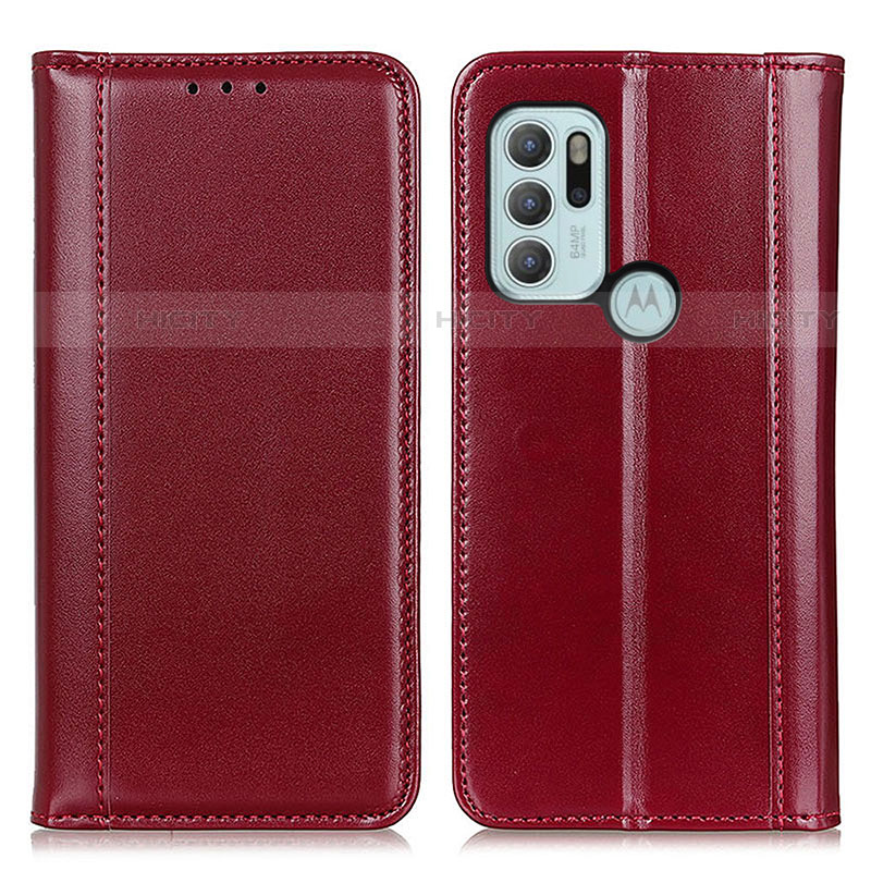 Custodia Portafoglio In Pelle Cover con Supporto M05L per Motorola Moto G60s Rosso