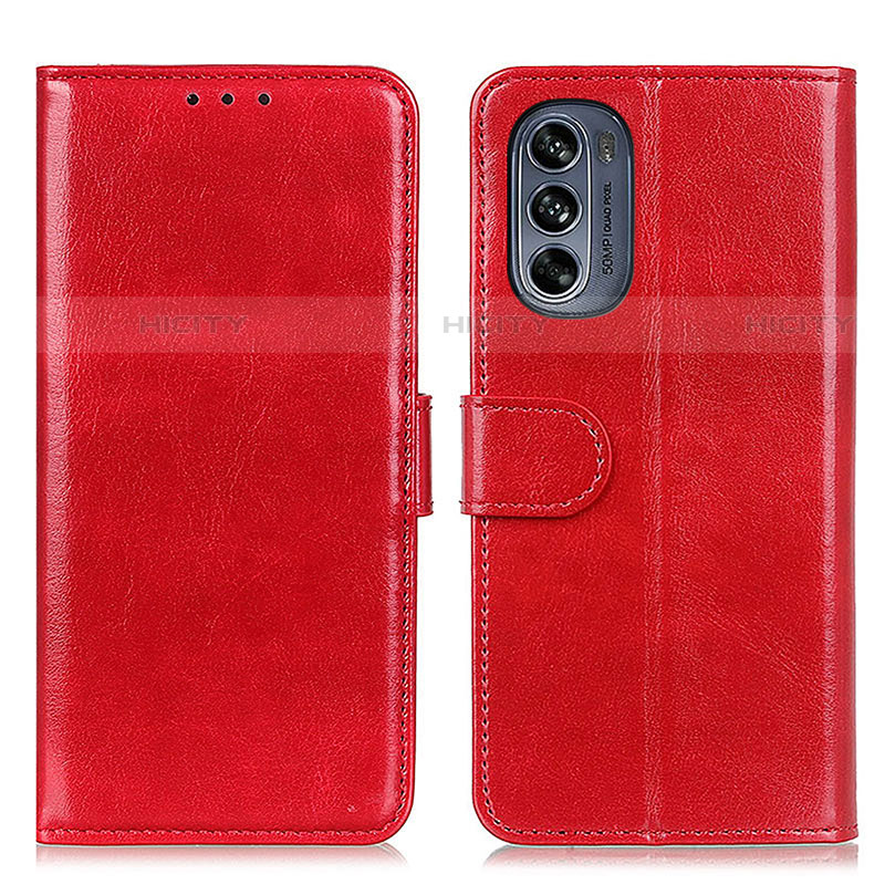 Custodia Portafoglio In Pelle Cover con Supporto M05L per Motorola Moto G62 5G Rosso