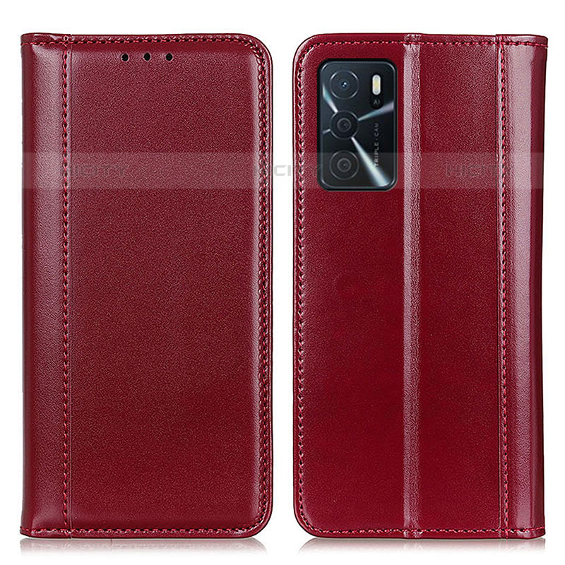 Custodia Portafoglio In Pelle Cover con Supporto M05L per Oppo A16s Rosso