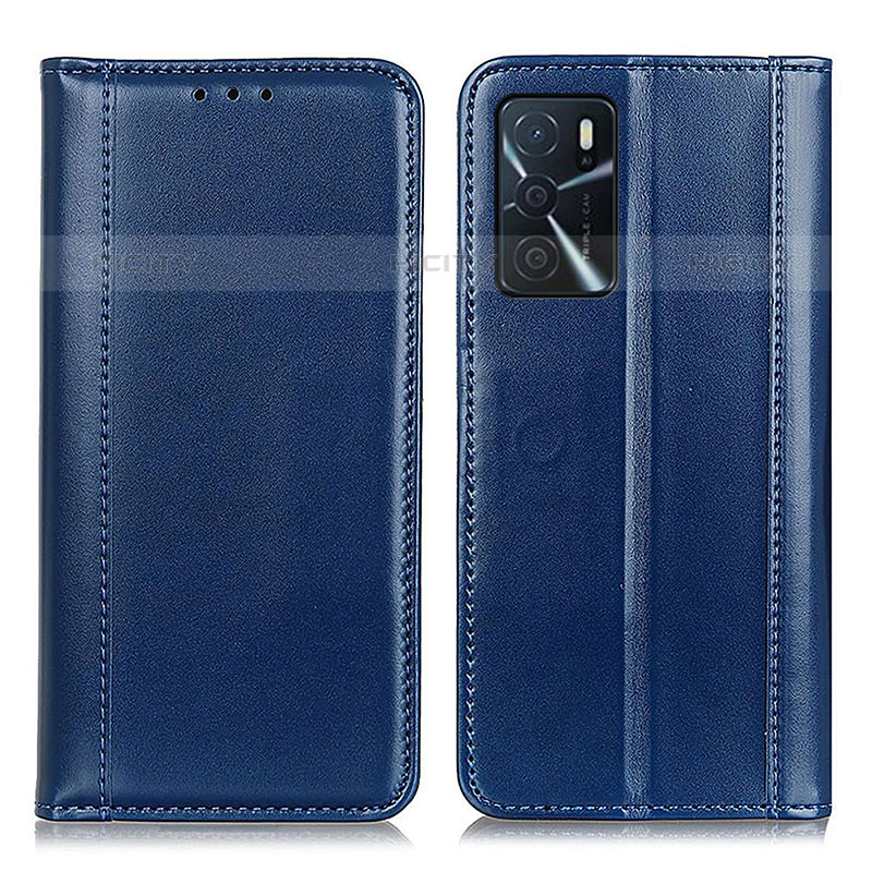 Custodia Portafoglio In Pelle Cover con Supporto M05L per Oppo A54s Blu