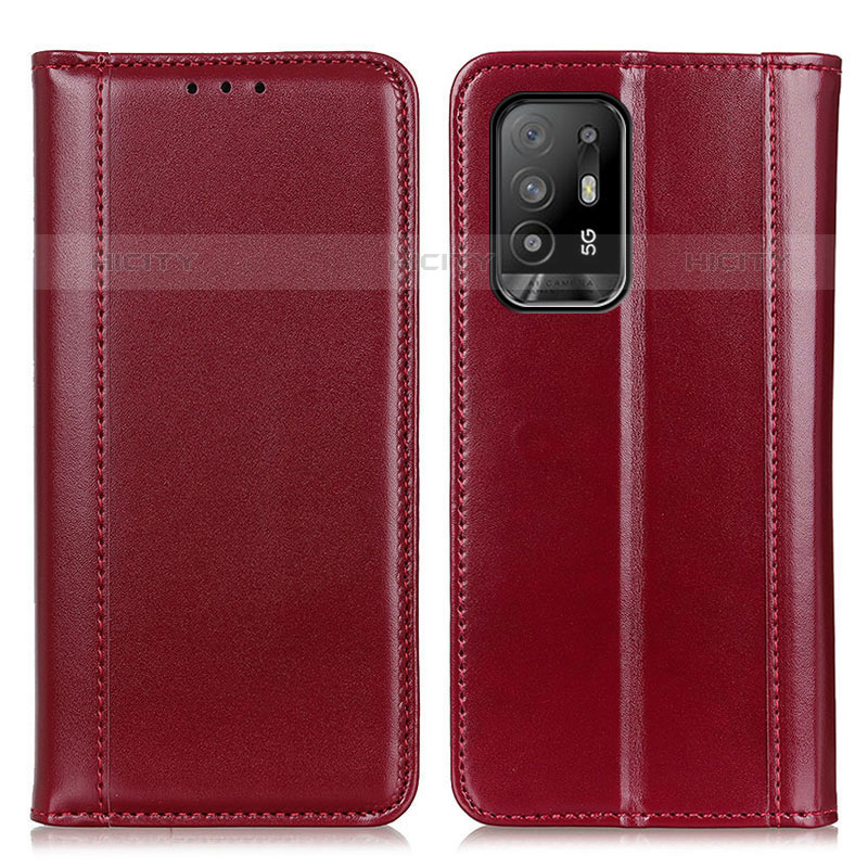 Custodia Portafoglio In Pelle Cover con Supporto M05L per Oppo A95 5G Rosso