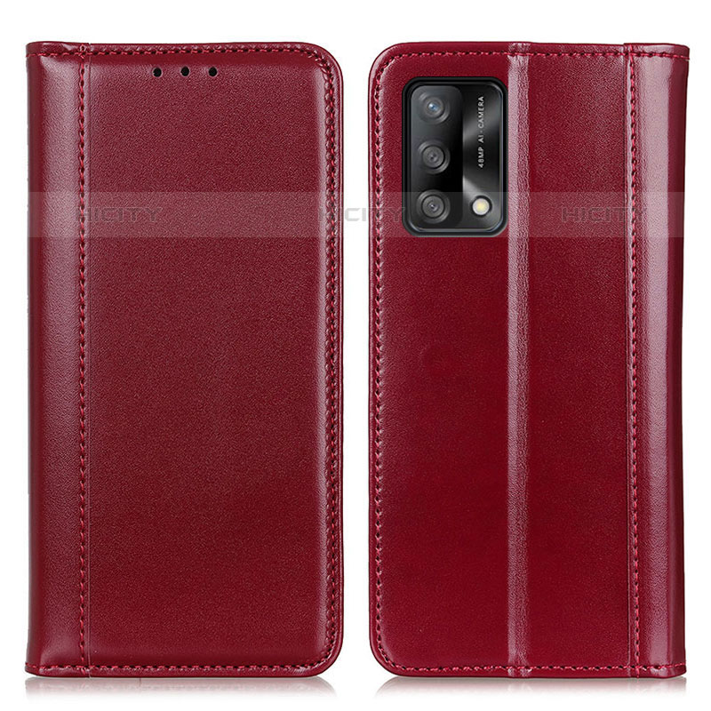 Custodia Portafoglio In Pelle Cover con Supporto M05L per Oppo Reno6 Lite Rosso