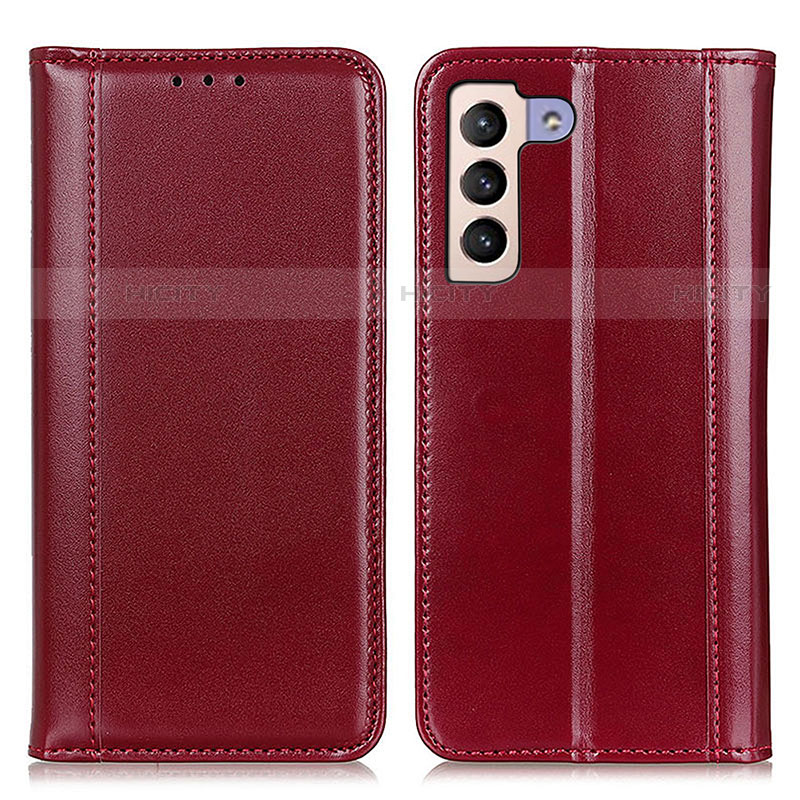 Custodia Portafoglio In Pelle Cover con Supporto M05L per Samsung Galaxy S22 5G Rosso