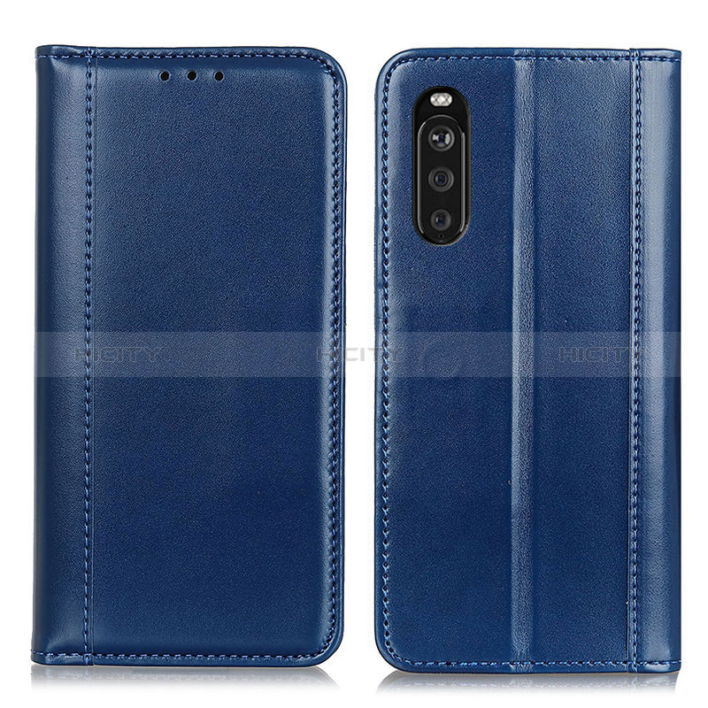 Custodia Portafoglio In Pelle Cover con Supporto M05L per Sony Xperia 10 III Lite Blu