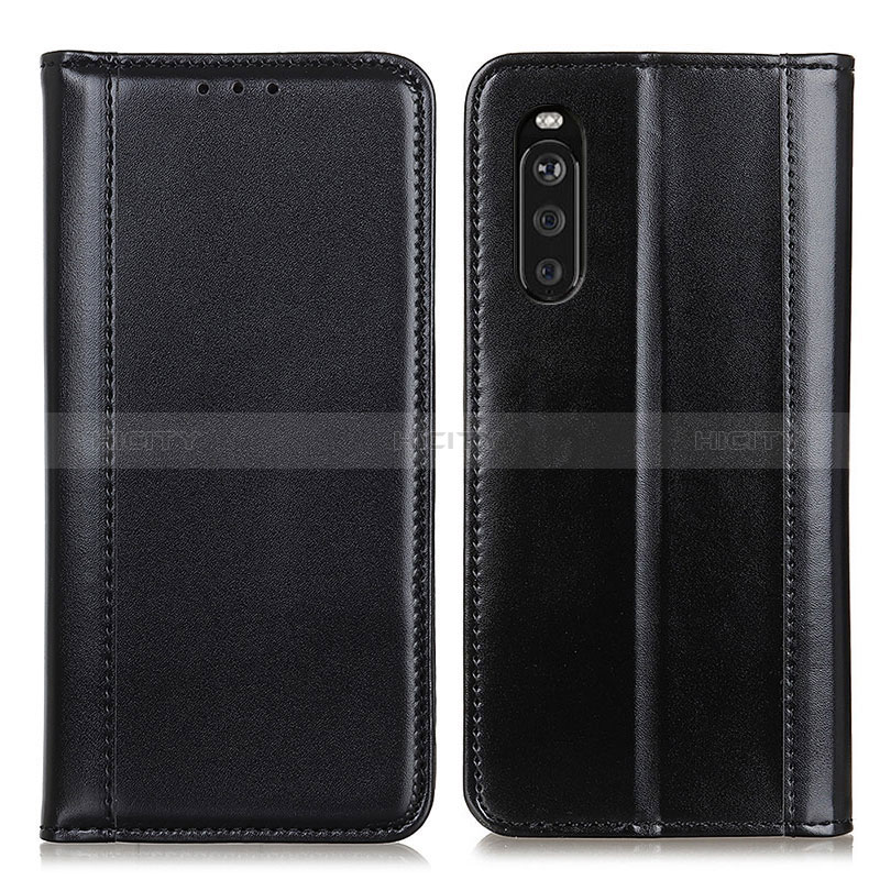 Custodia Portafoglio In Pelle Cover con Supporto M05L per Sony Xperia 10 III Lite Nero