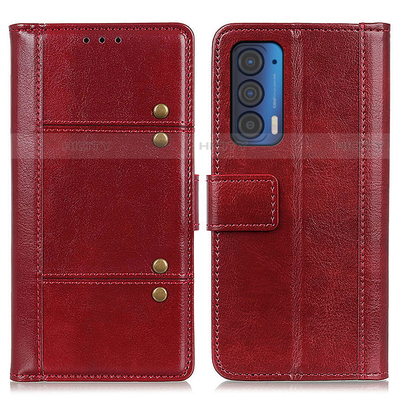 Custodia Portafoglio In Pelle Cover con Supporto M06L per Motorola Moto Edge (2021) 5G Rosso