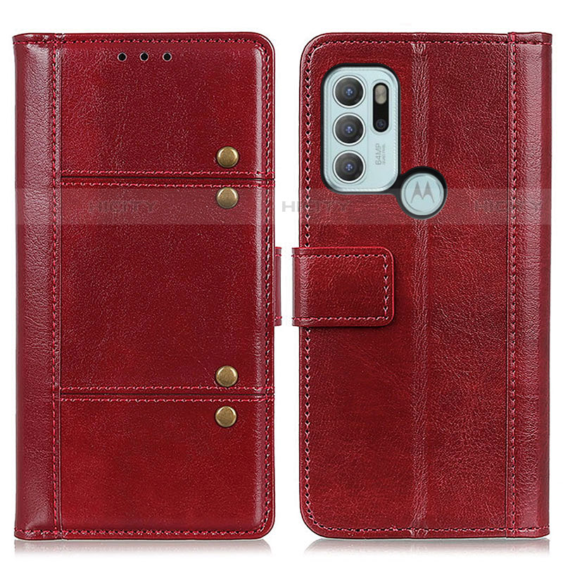 Custodia Portafoglio In Pelle Cover con Supporto M06L per Motorola Moto G60s Rosso