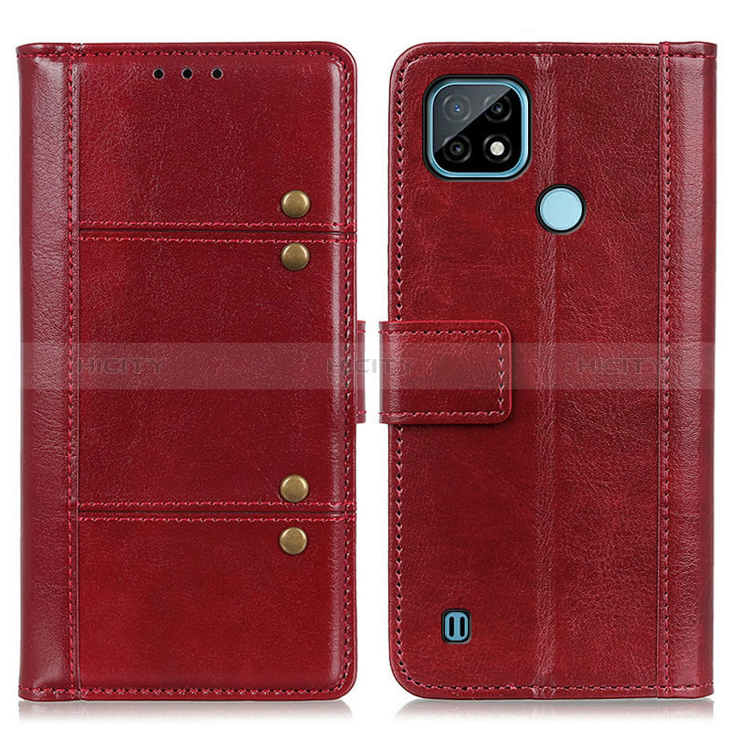 Custodia Portafoglio In Pelle Cover con Supporto M06L per Realme C21 Rosso