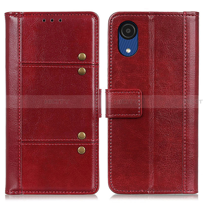 Custodia Portafoglio In Pelle Cover con Supporto M06L per Samsung Galaxy A03 Core Rosso