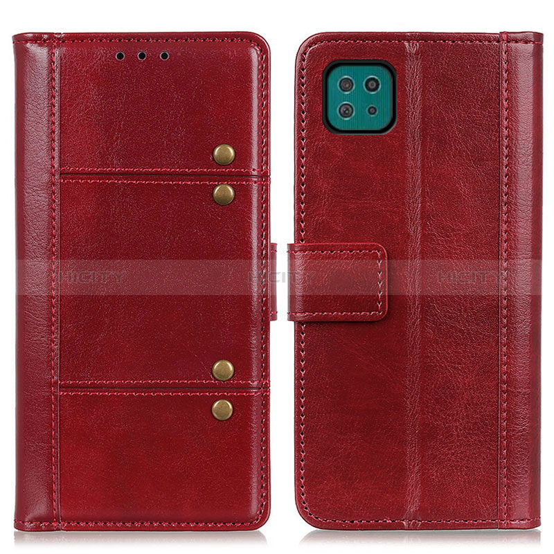 Custodia Portafoglio In Pelle Cover con Supporto M06L per Samsung Galaxy A22s 5G Rosso