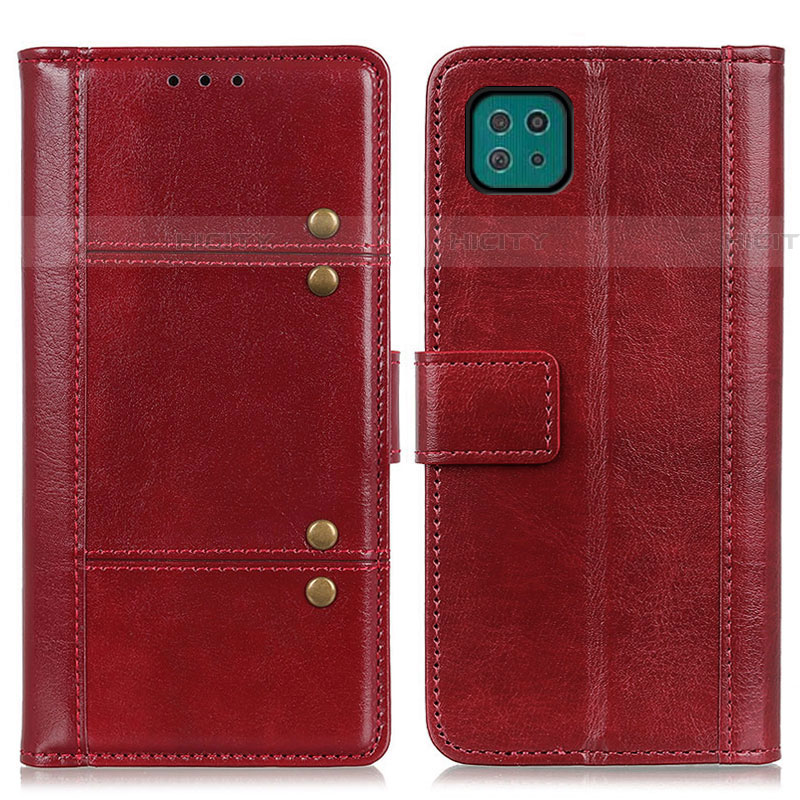 Custodia Portafoglio In Pelle Cover con Supporto M06L per Samsung Galaxy F42 5G Rosso