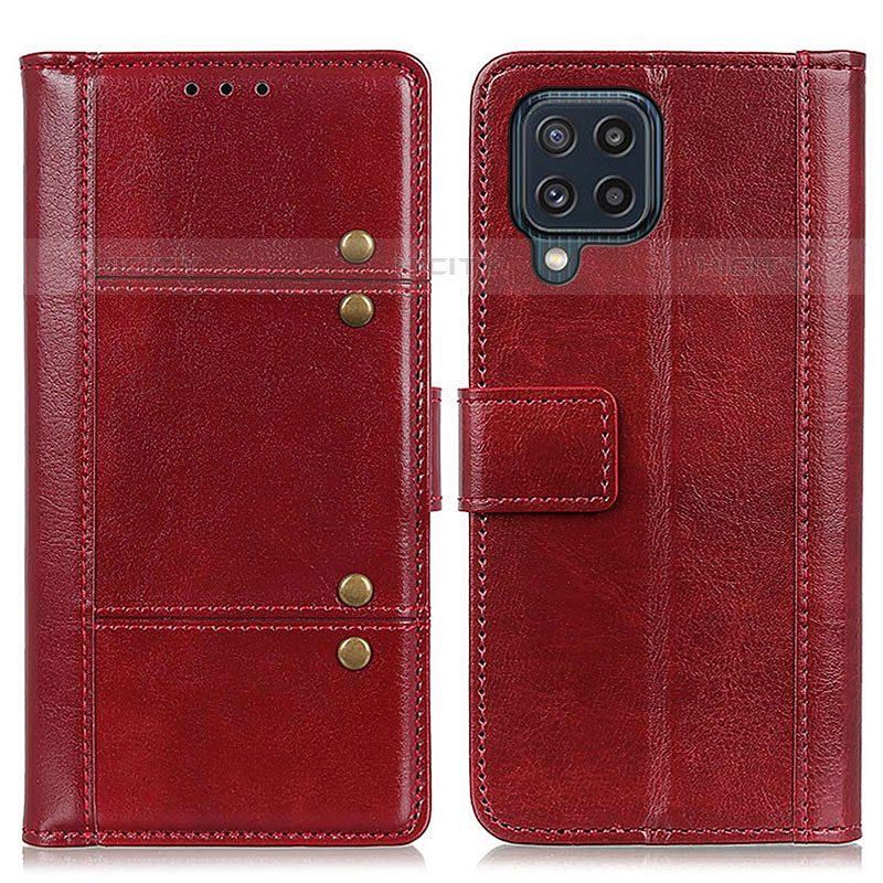 Custodia Portafoglio In Pelle Cover con Supporto M06L per Samsung Galaxy M32 4G Rosso