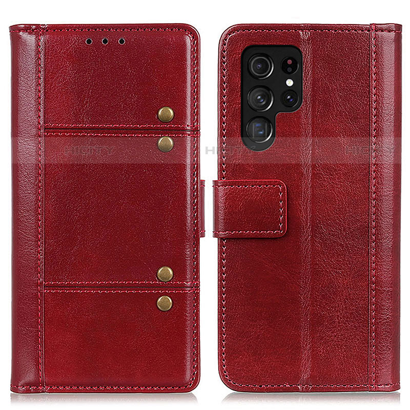 Custodia Portafoglio In Pelle Cover con Supporto M06L per Samsung Galaxy S23 Ultra 5G Rosso