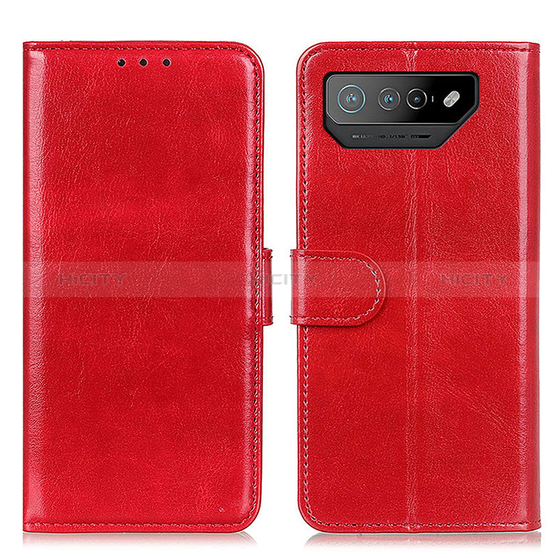 Custodia Portafoglio In Pelle Cover con Supporto M07L per Asus ROG Phone 7 Pro Rosso