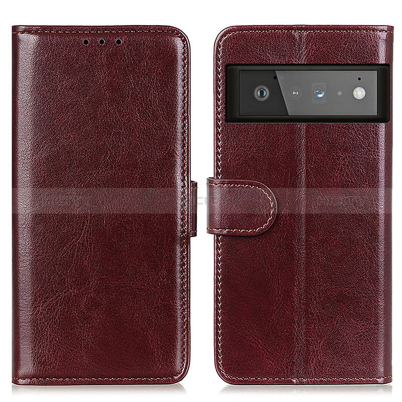 Custodia Portafoglio In Pelle Cover con Supporto M07L per Google Pixel 6 Pro 5G Marrone