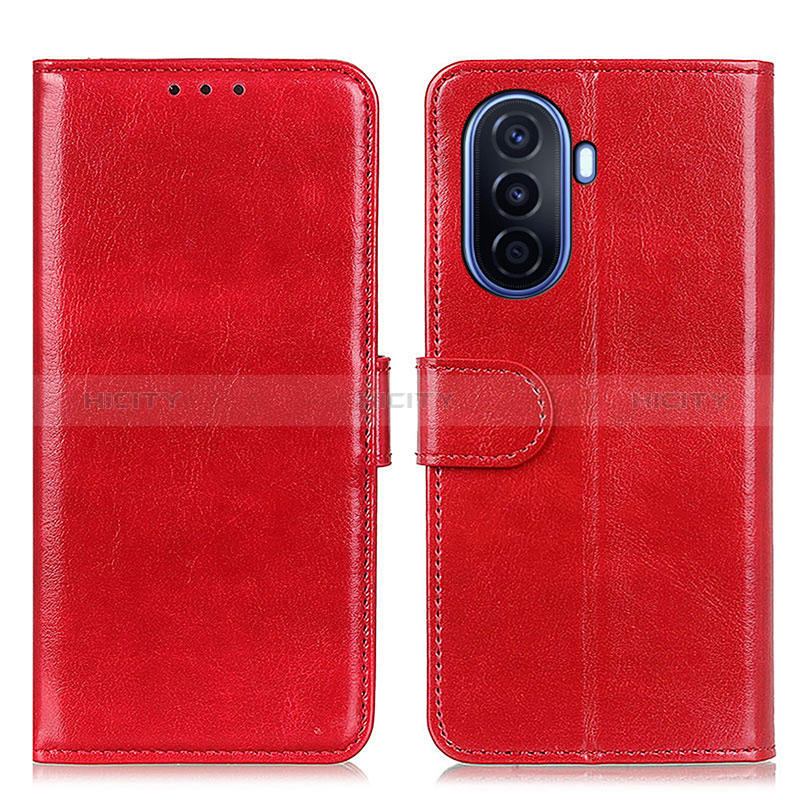 Custodia Portafoglio In Pelle Cover con Supporto M07L per Huawei Nova Y71 Rosso