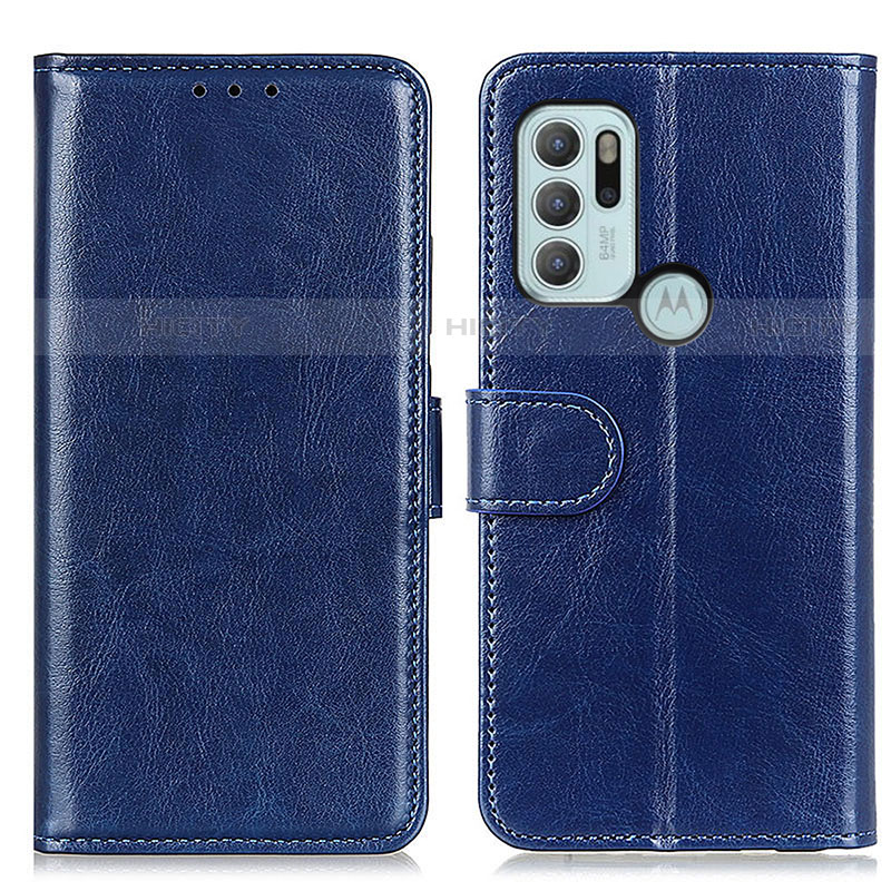 Custodia Portafoglio In Pelle Cover con Supporto M07L per Motorola Moto G60s Blu