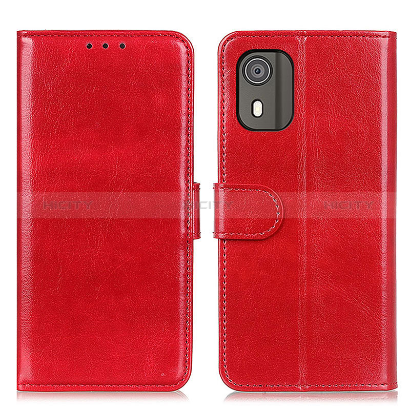 Custodia Portafoglio In Pelle Cover con Supporto M07L per Nokia C02 Rosso