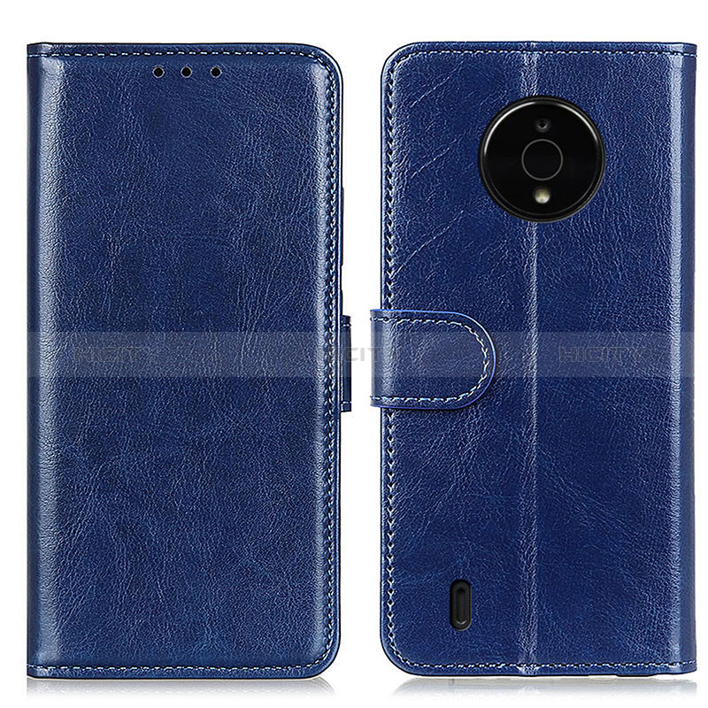 Custodia Portafoglio In Pelle Cover con Supporto M07L per Nokia C200 Blu