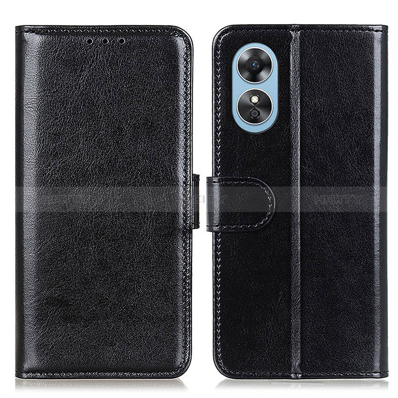 Custodia Portafoglio In Pelle Cover con Supporto M07L per Oppo A17 Nero