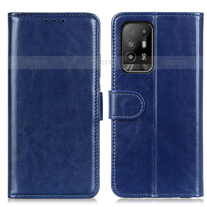 Custodia Portafoglio In Pelle Cover con Supporto M07L per Oppo F19 Pro+ Plus 5G Blu